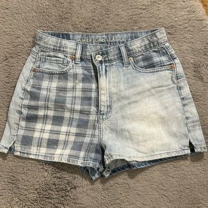 American Eagle Plaid Jean Shorts!
